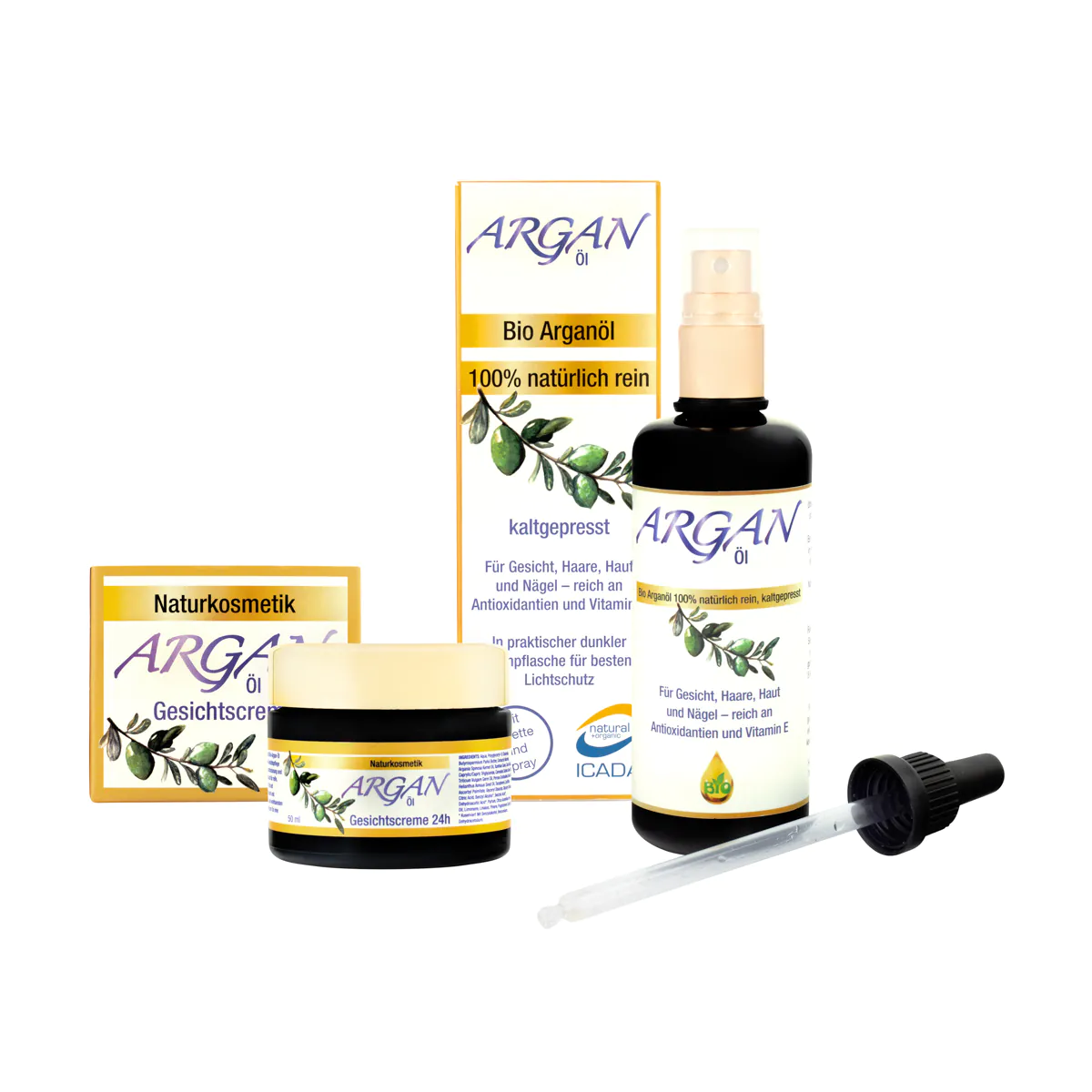 Argan Paradies – Naturkosmetik Pflegeset Kombi Arganöl+Gesichtscreme